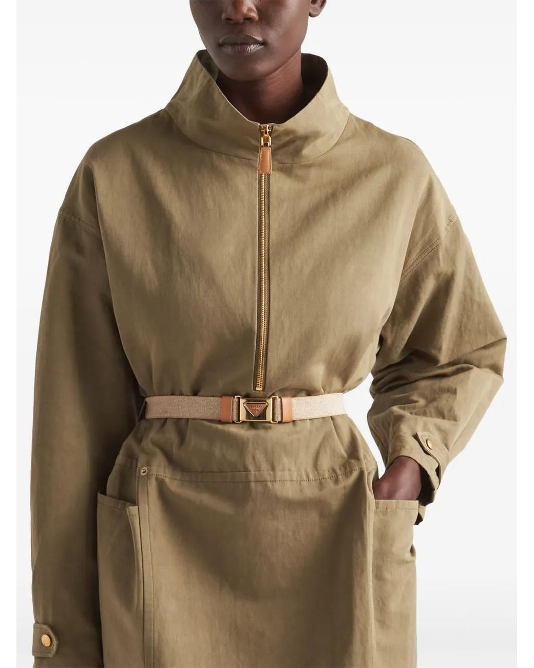 Prada Mini-Jurk Met Trekkoord in het Natural