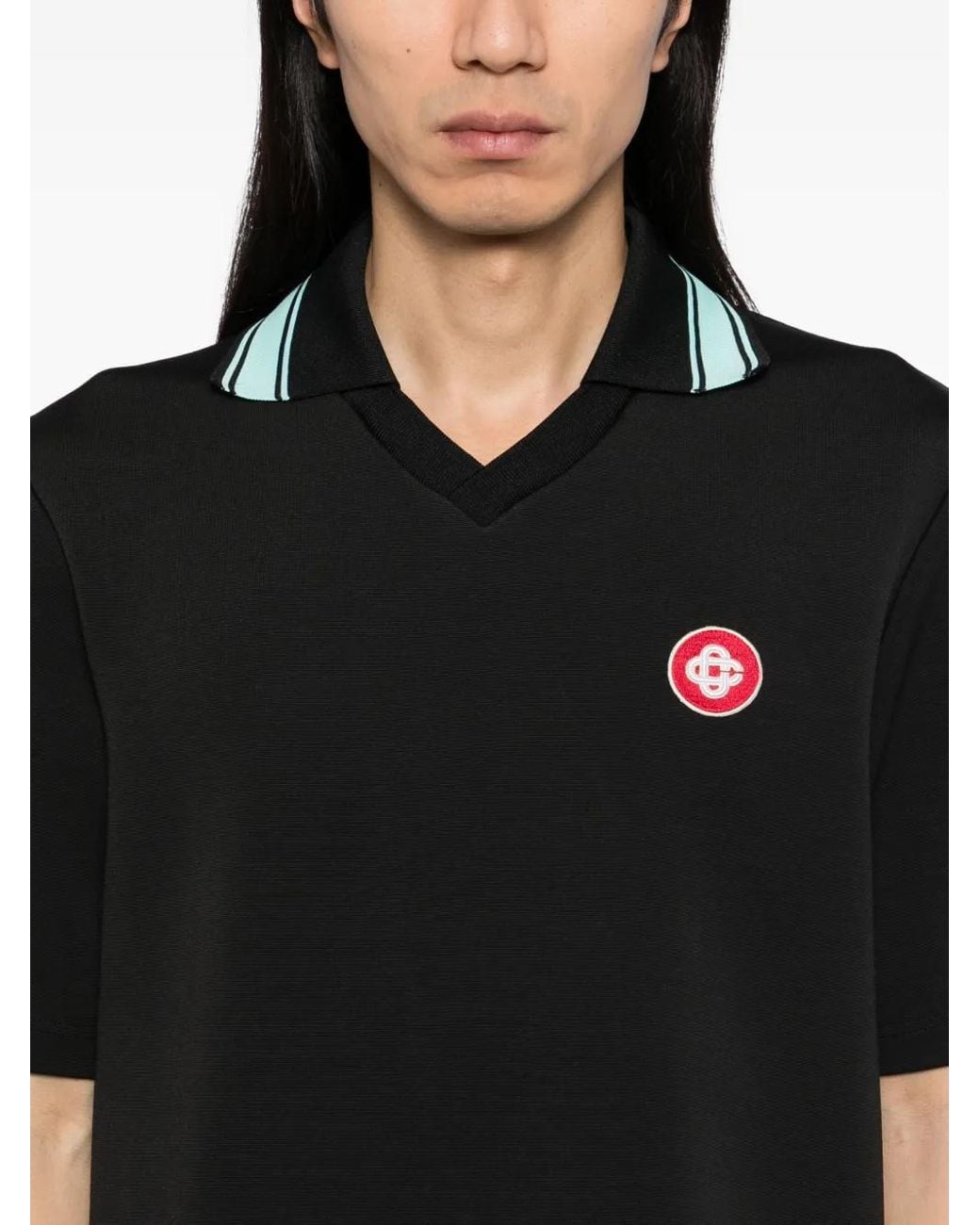 Casablanca Black Interlock Polo for men