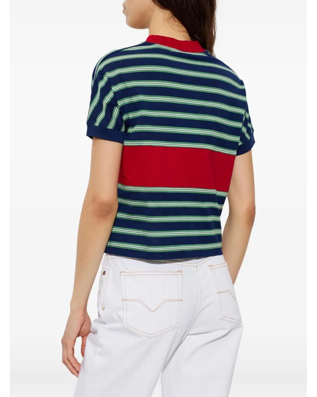 Versace Red Striped Cotton T-Shirt