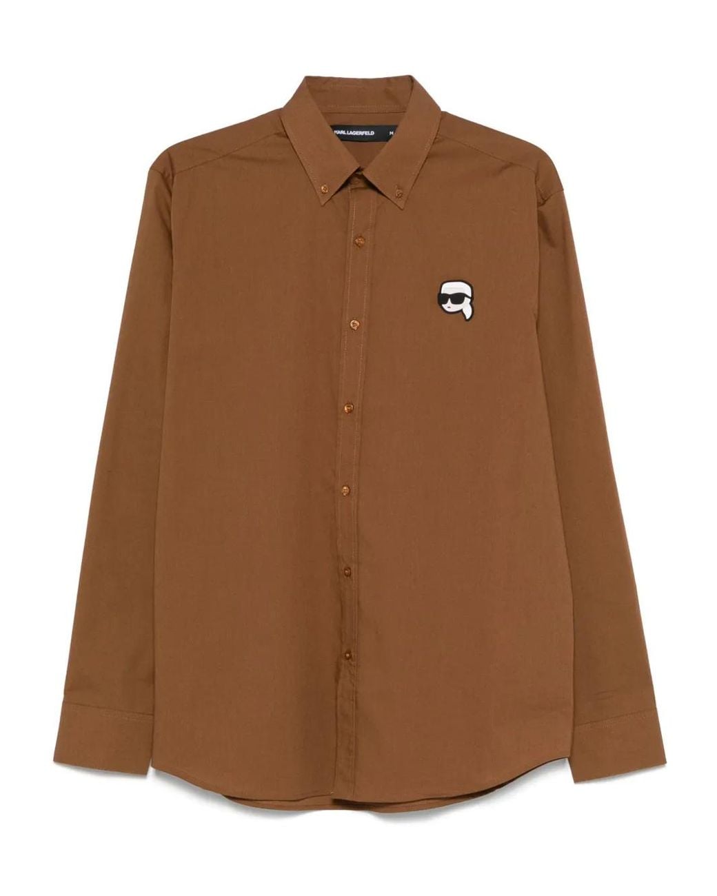 Karl Lagerfeld Brown Cotton Shirt for men