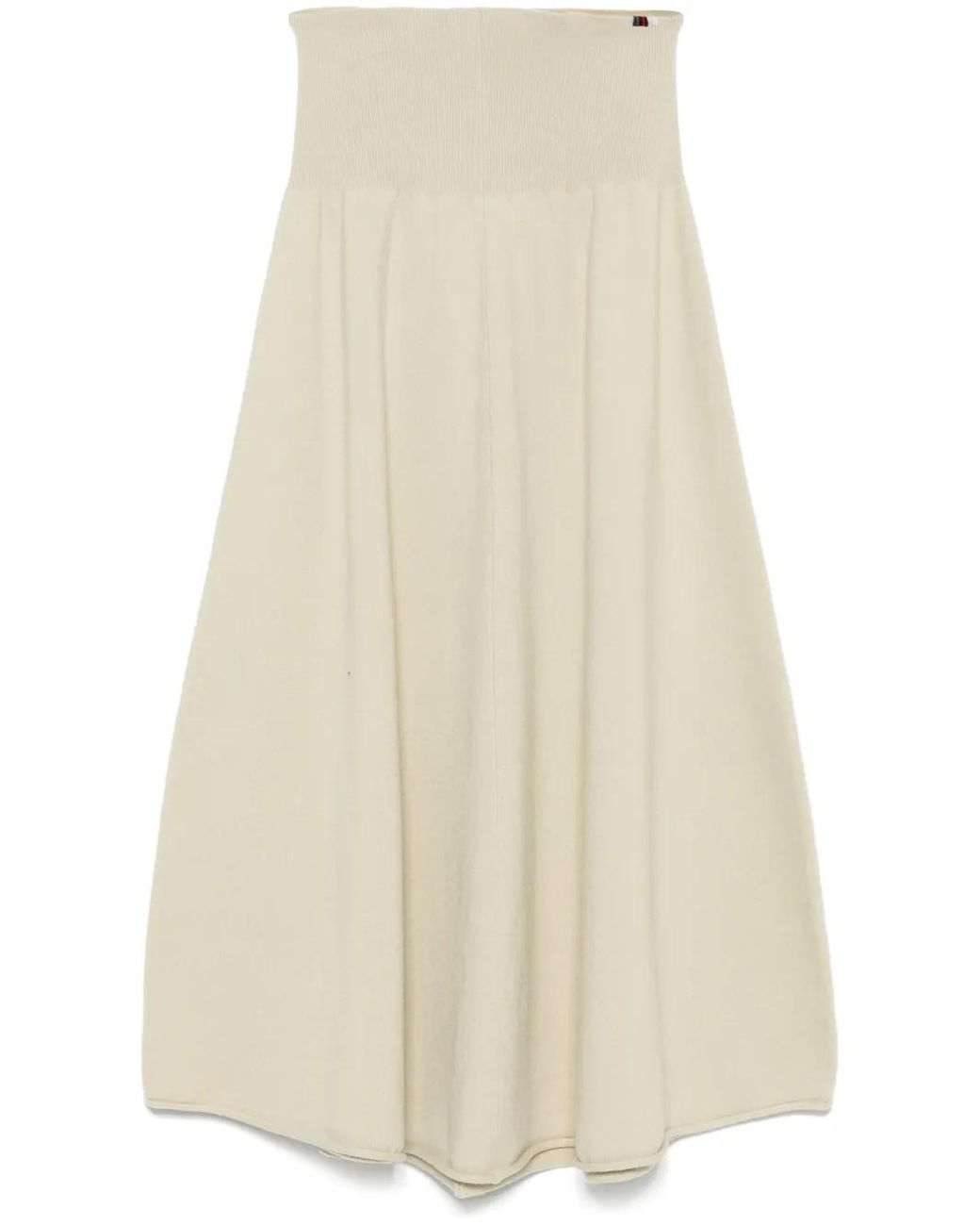 Extreme Cashmere White High-Waisted Draped Skirt