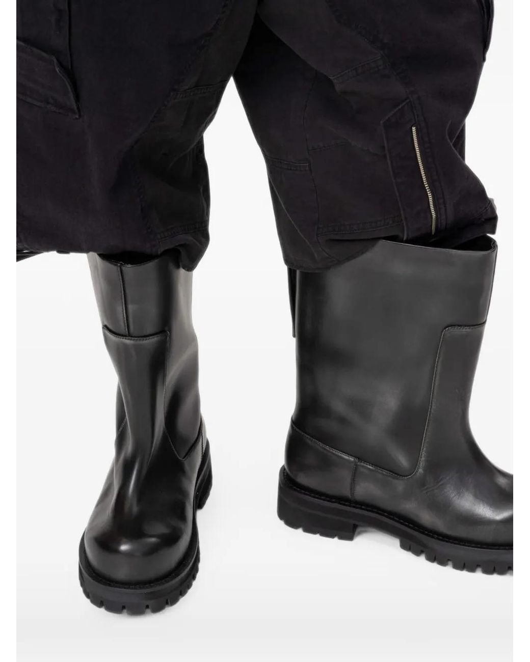 Protocol Index Black Distressed Sculpted Boots for men