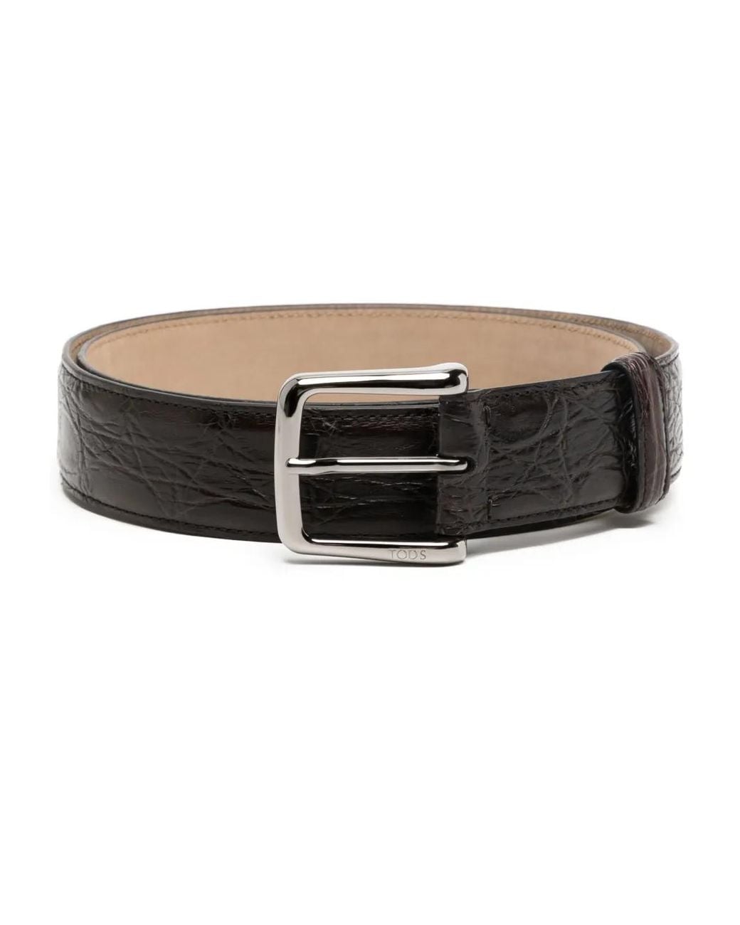 Tod's Black Logo-Engraved Leather Belt for men