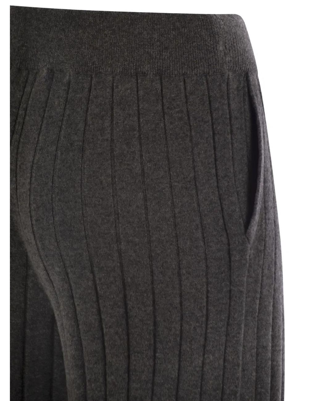 Brunello Cucinelli Black Ribbed Trousers