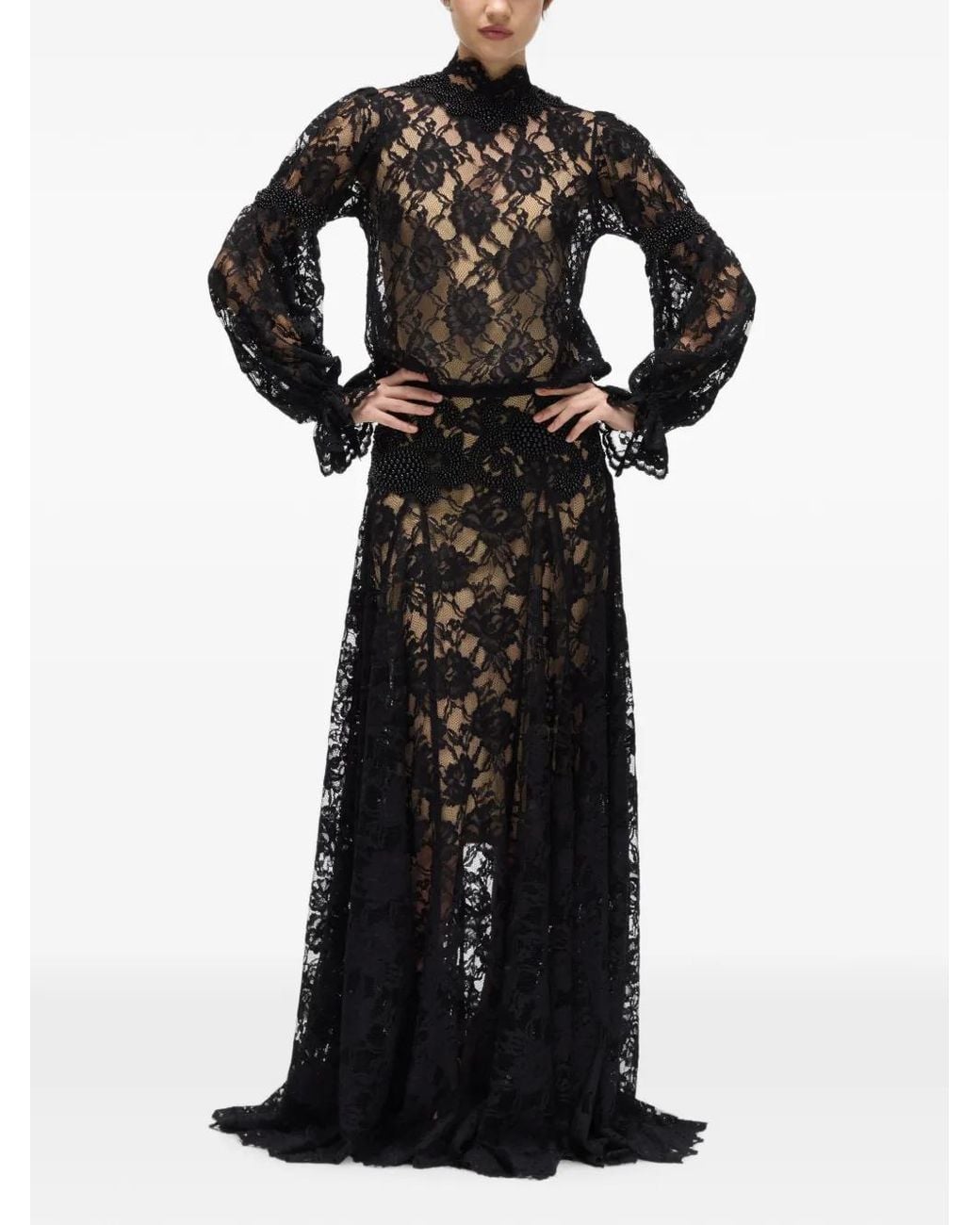 GIUSEPPE DI MORABITO Black Long-Sleeve Maxi Dress