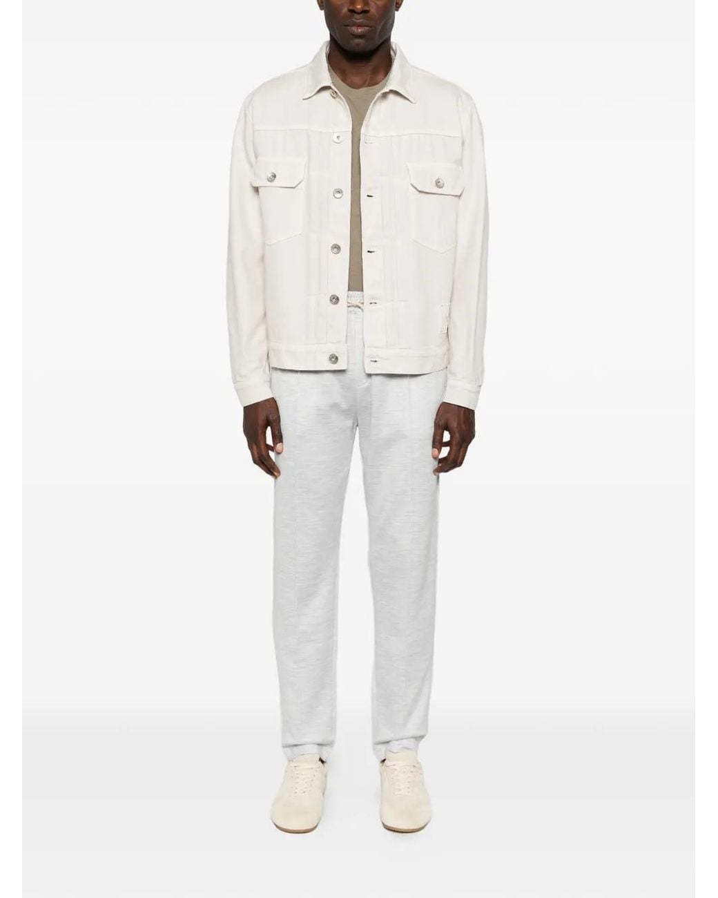 Eleventy White Patch-Pockets Track Pants for men