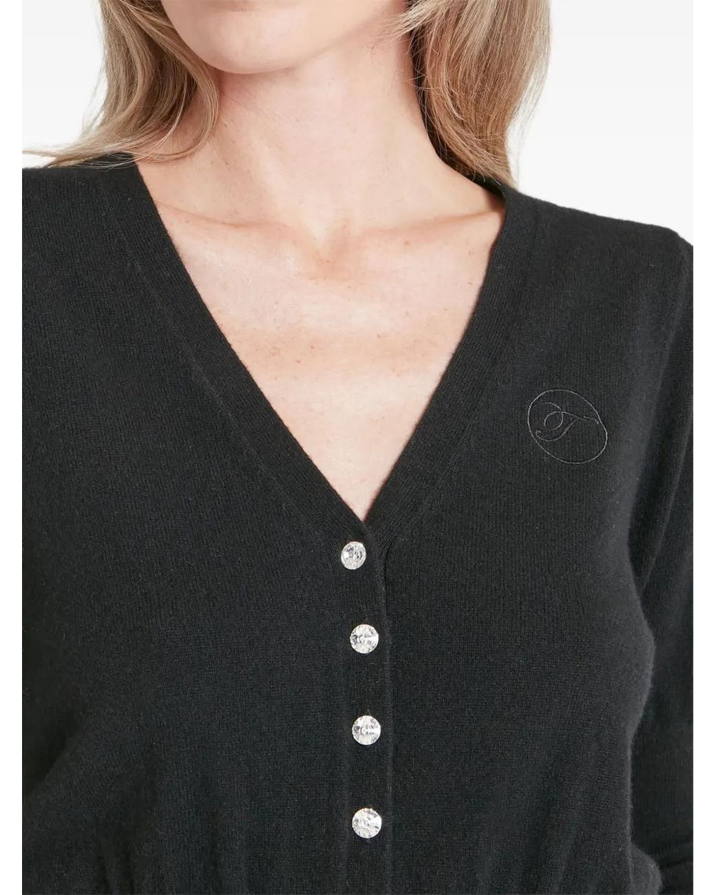 Temperley London Black Puff-Sleeve Cardigan