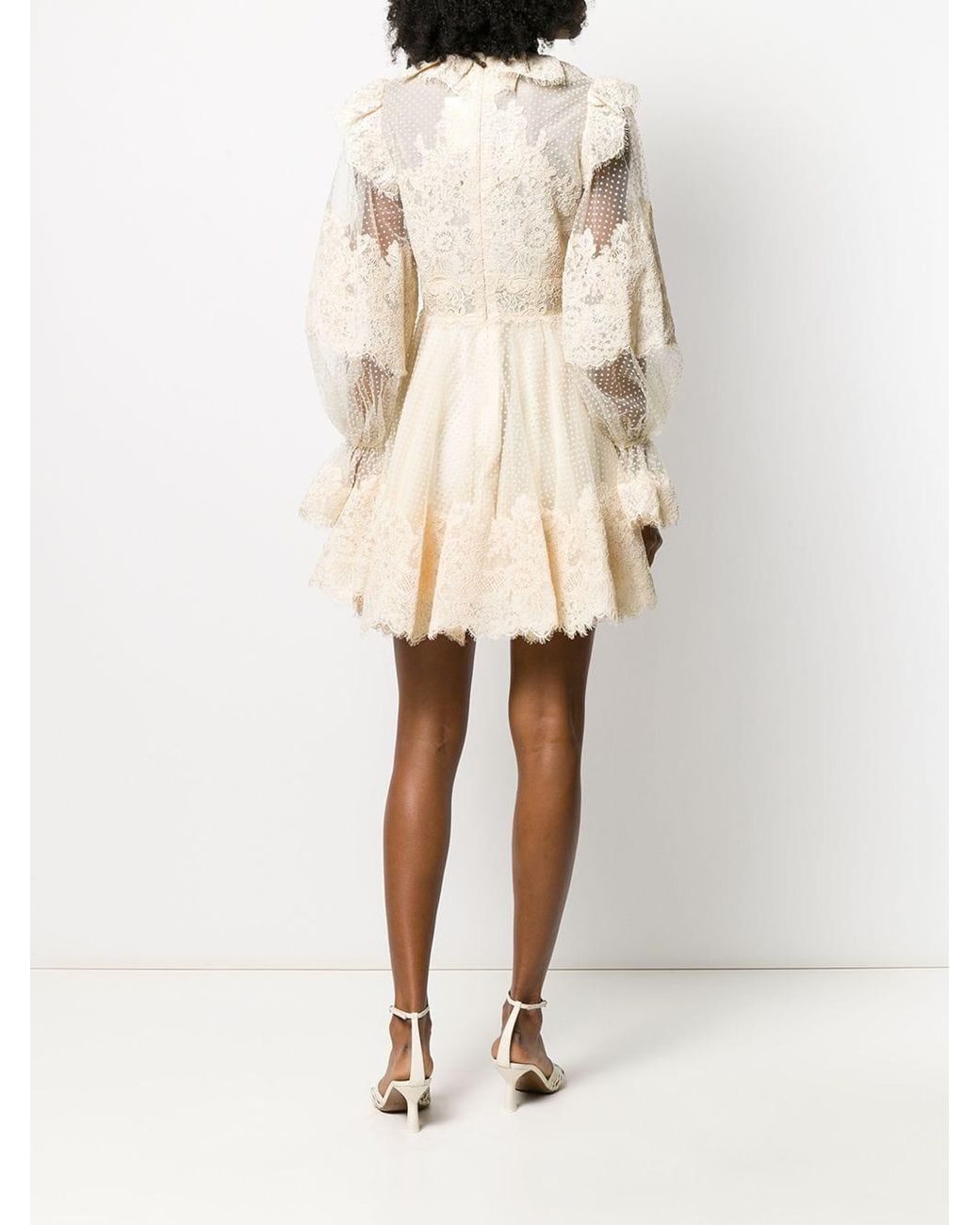 Zimmermann Espionage Mini Dress in Natural | Lyst Canada