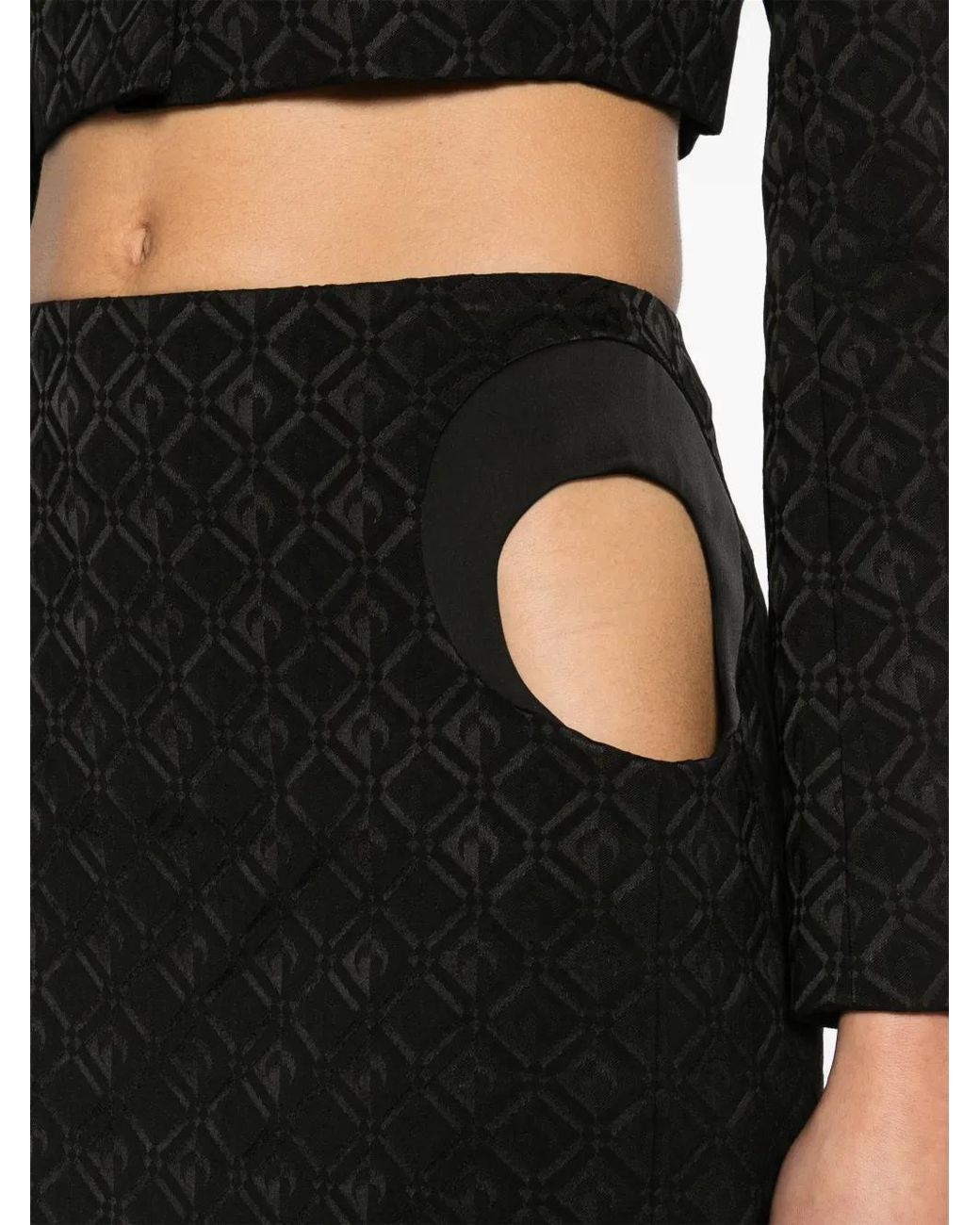 MARINE SERRE Black Moon Diamant-Jacquard Miniskirt