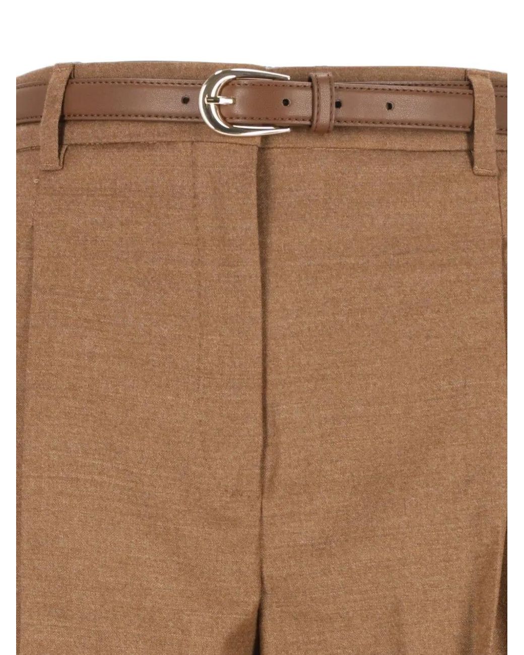 Max Mara Natural Pleated Tailored Trousers
