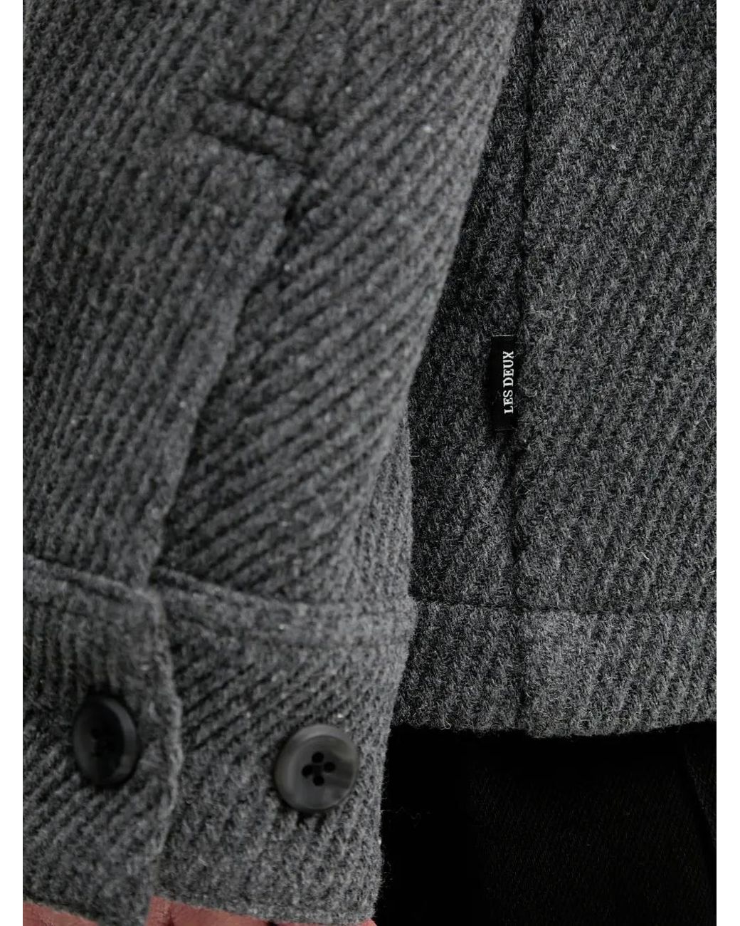 Les Deux Gray Hamilton Button-Front Overshirt for men