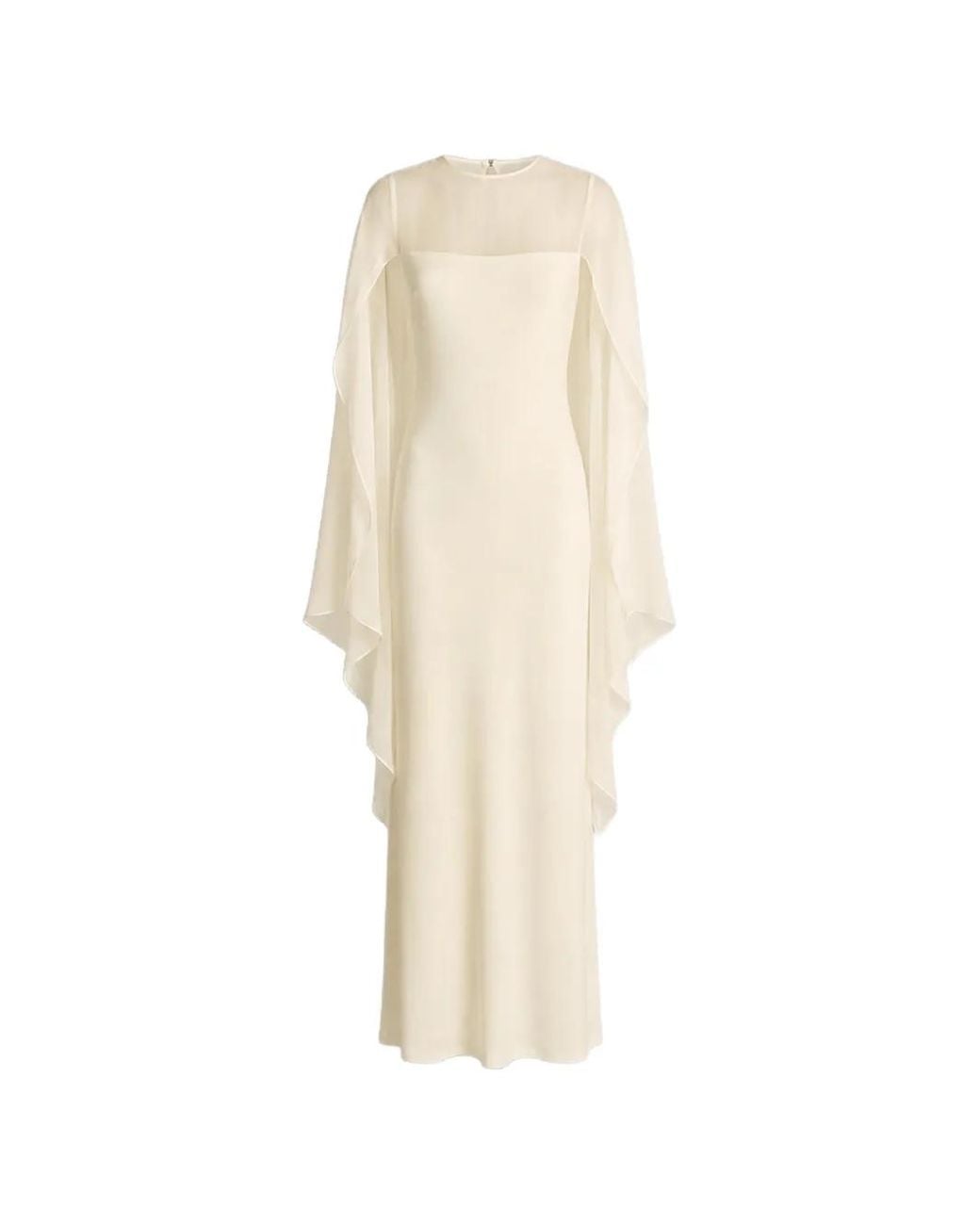 Alberta Ferretti White Sheer Overlay Maxi Dress