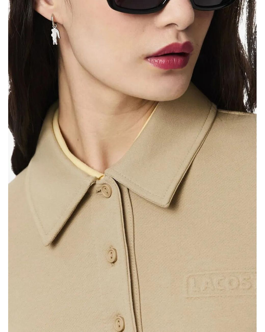 Lacoste Natural Logo-Patch Polo Top