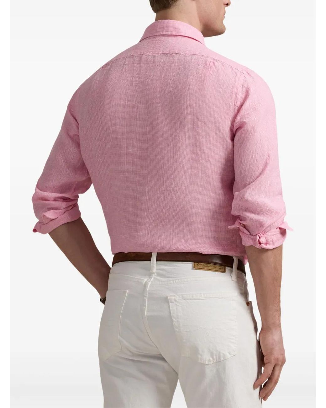 Polo Ralph Lauren Pink Linen Shirt for men