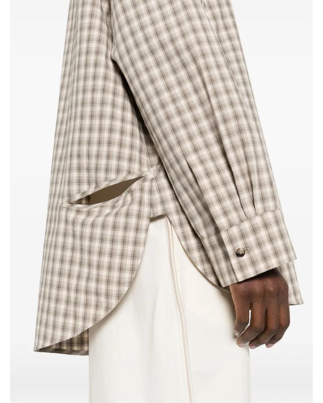 Nanushka White Plaid-Detail Shirt