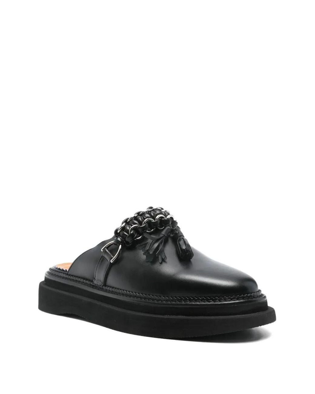 Toga Virilis Black Pulla Leather Mules for men