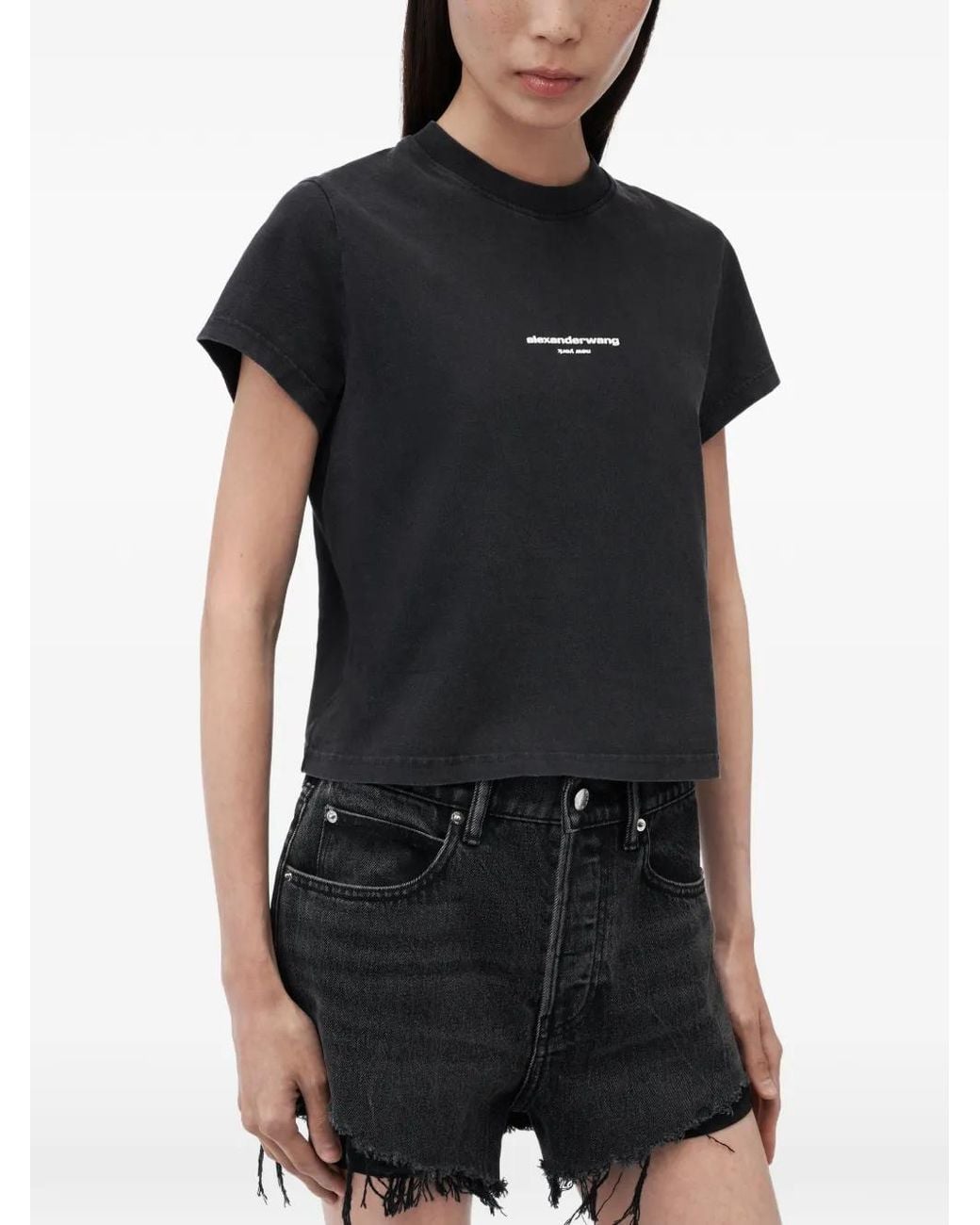 Alexander Wang Black Logo-Print T-Shirt