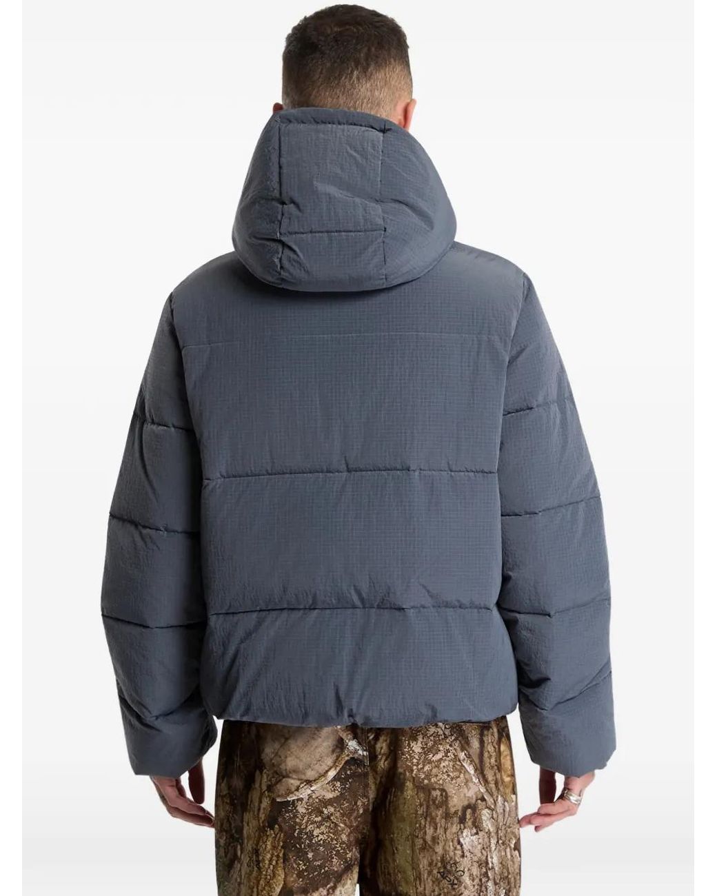 Daily Paper Gray Ripstop Puffer Jacket for men