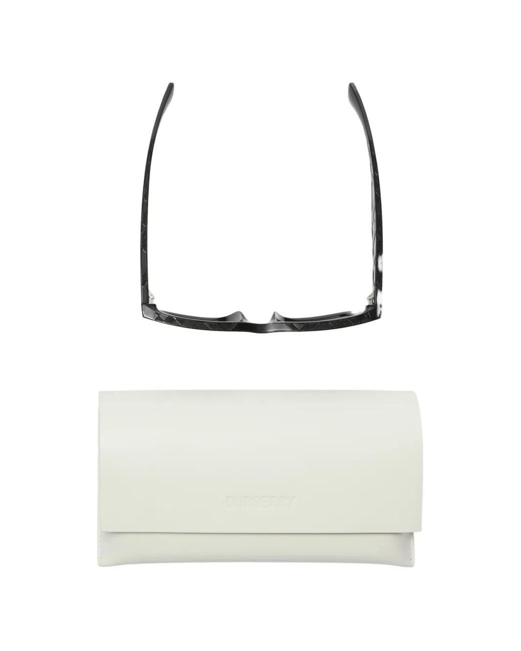 Burberry Gray Logo Rectangular Sunglasses for men