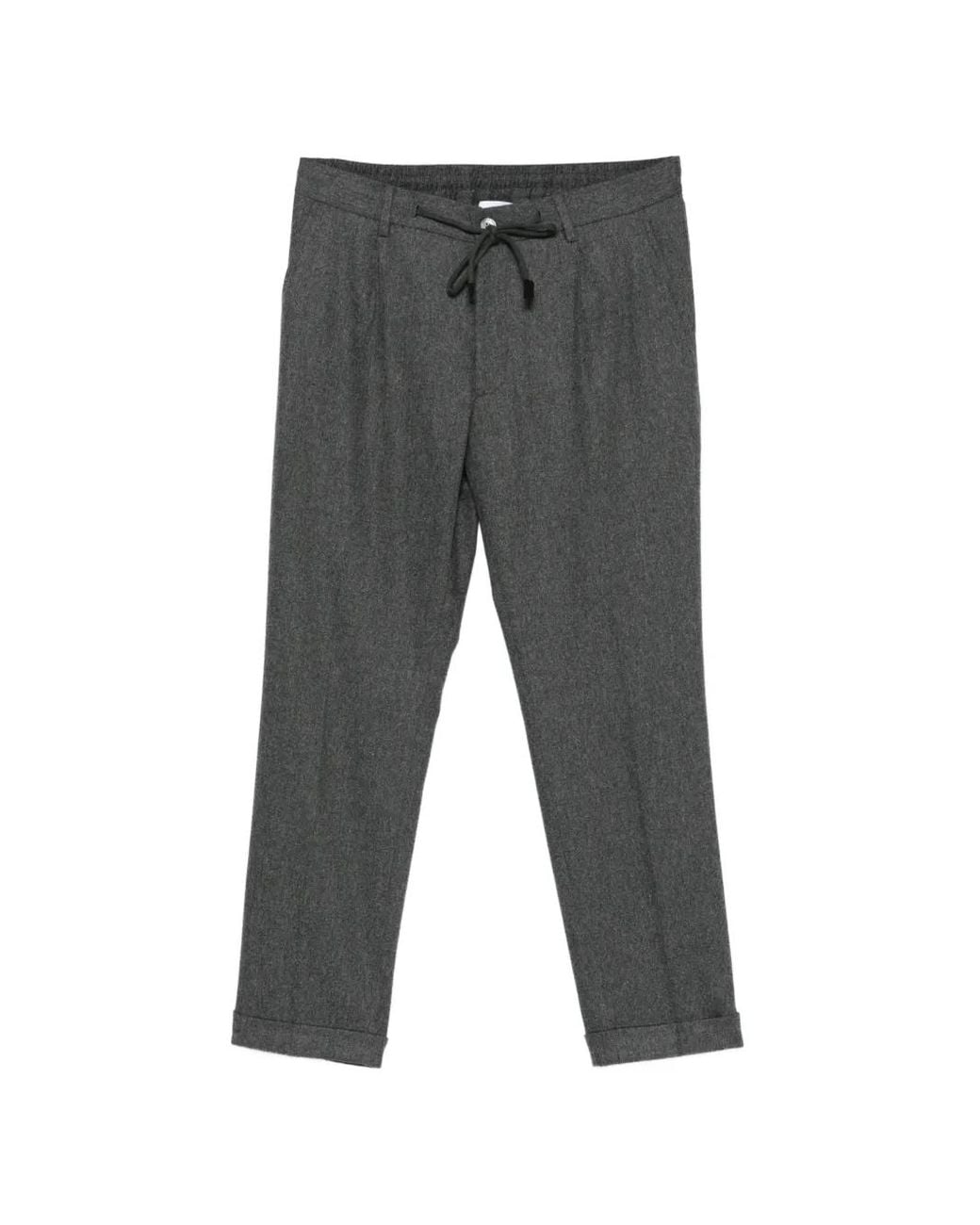 Gran Sasso Gray Drawstring Cuffed Trousers for men