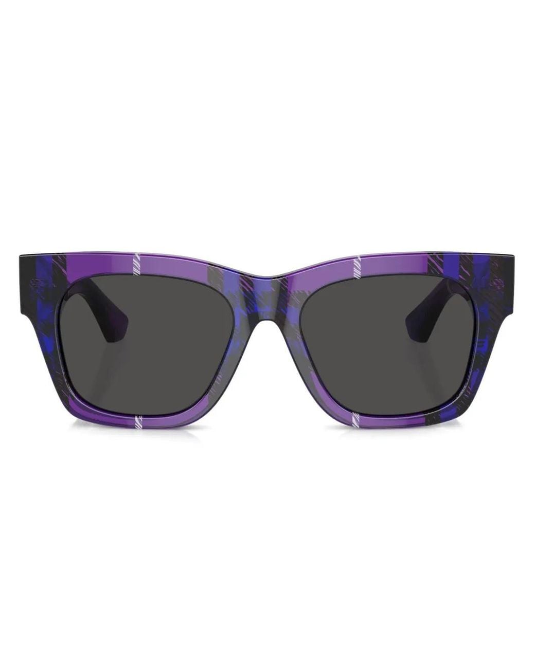 Burberry Blue Checkered Wayfarer-Frame Sunglasses