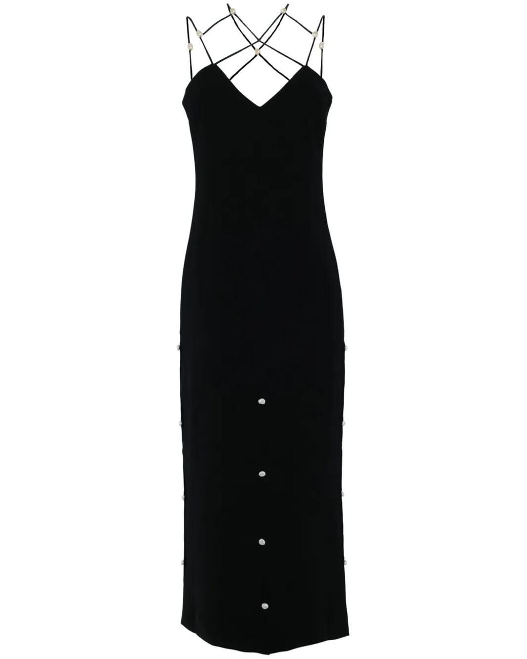Stine Goya Black Christabel V-Neck Maxi Dress