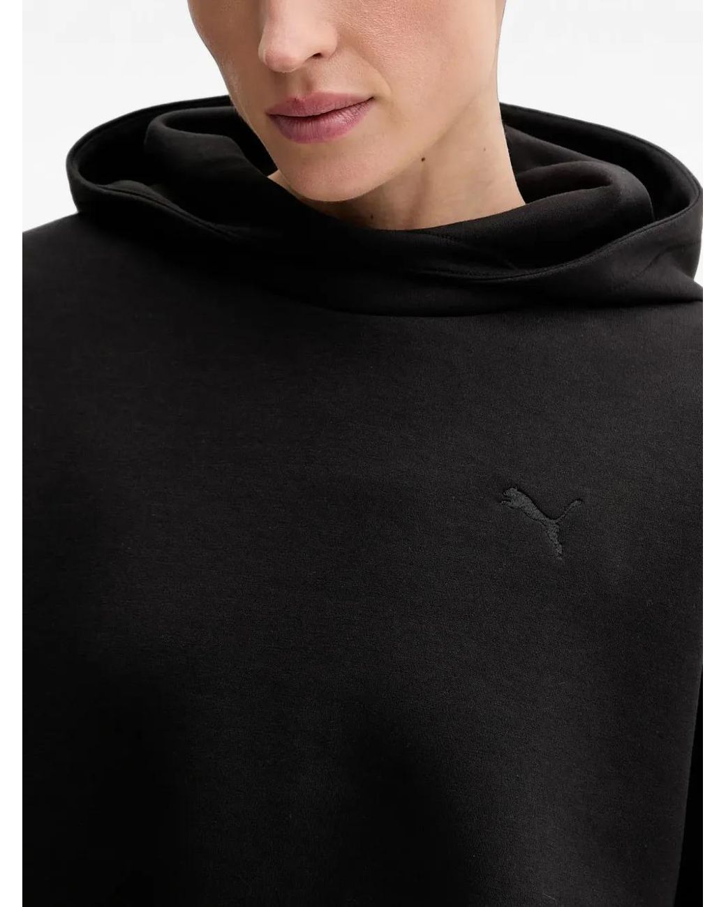 PUMA Black Hoodie À Logo Brodé
