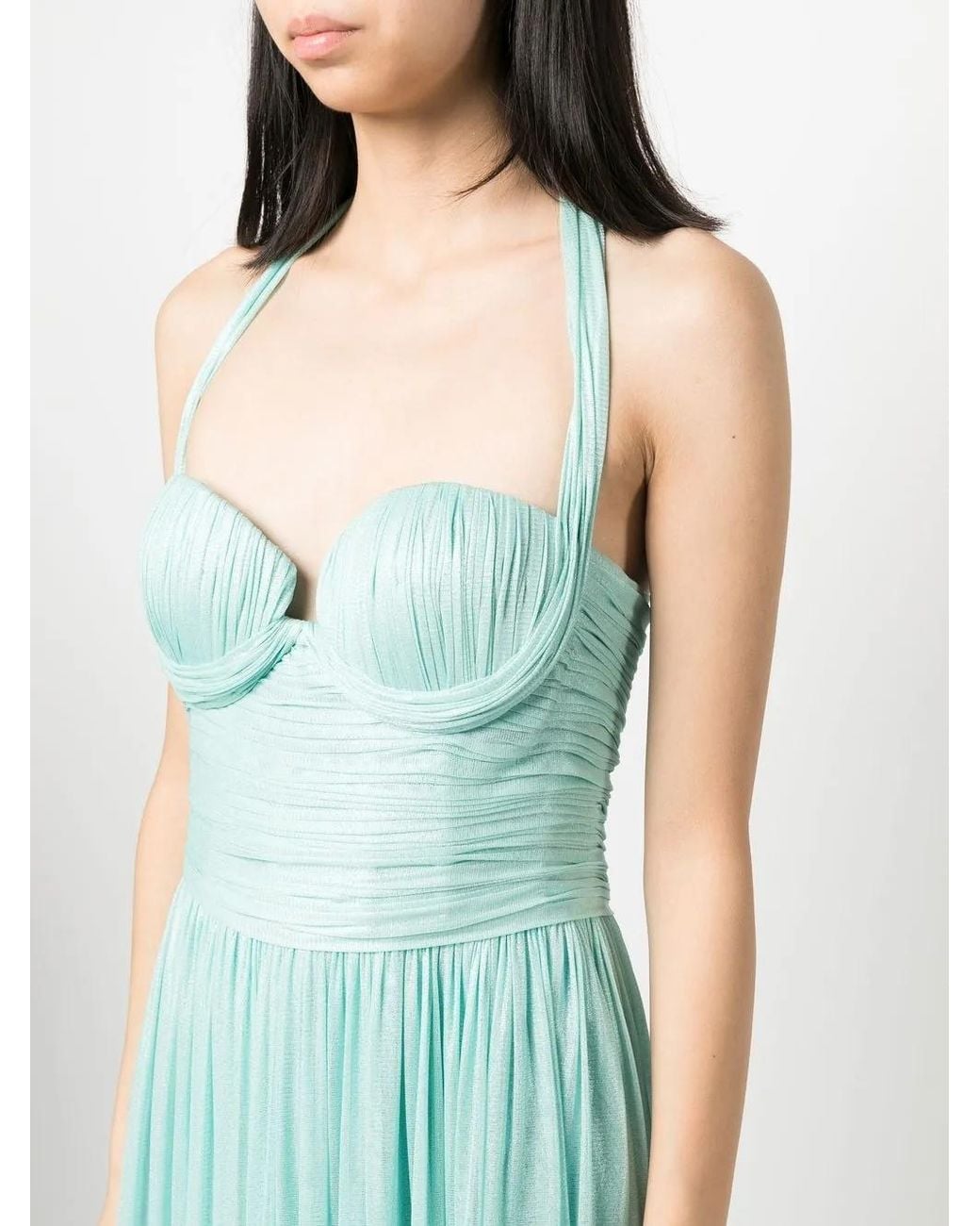 Jean Louis Sabaji Blue Sleeveless Tulle Maxi Dress