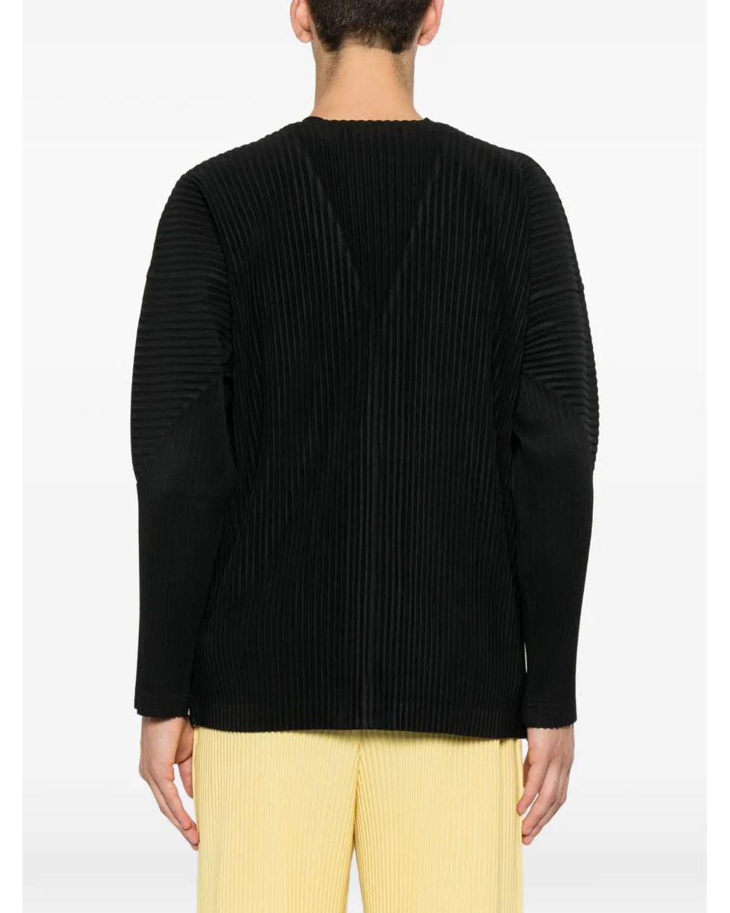 Homme Plissé Issey Miyake Black V-Neck Jacket for men