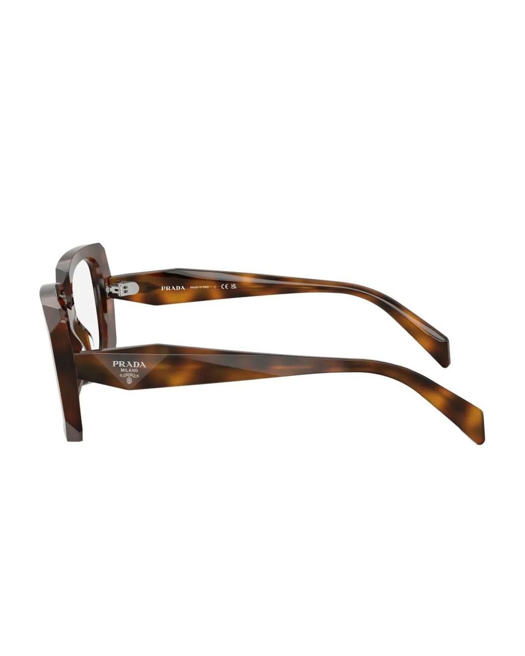 Prada Brown Geometric Glasses
