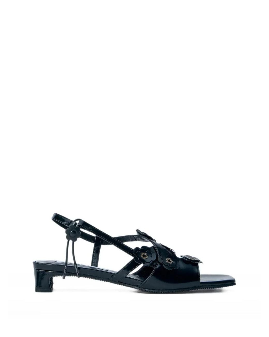 CECILIE BAHNSEN White Carna Floral-Embellished Slingback Sandals