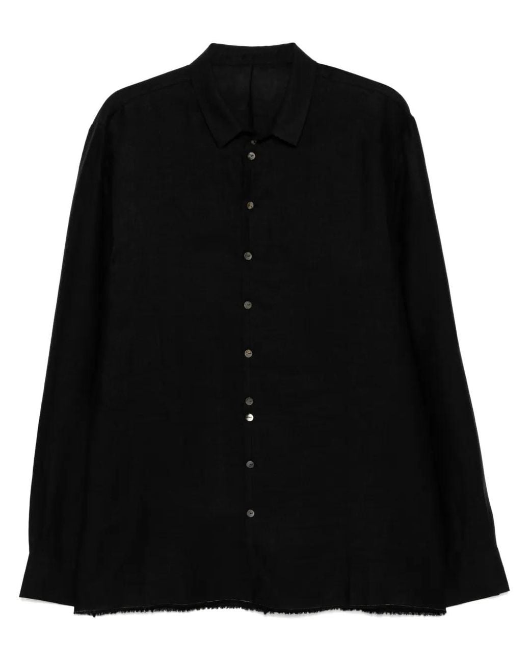Label Under Construction Black Button-Up Shirt for men