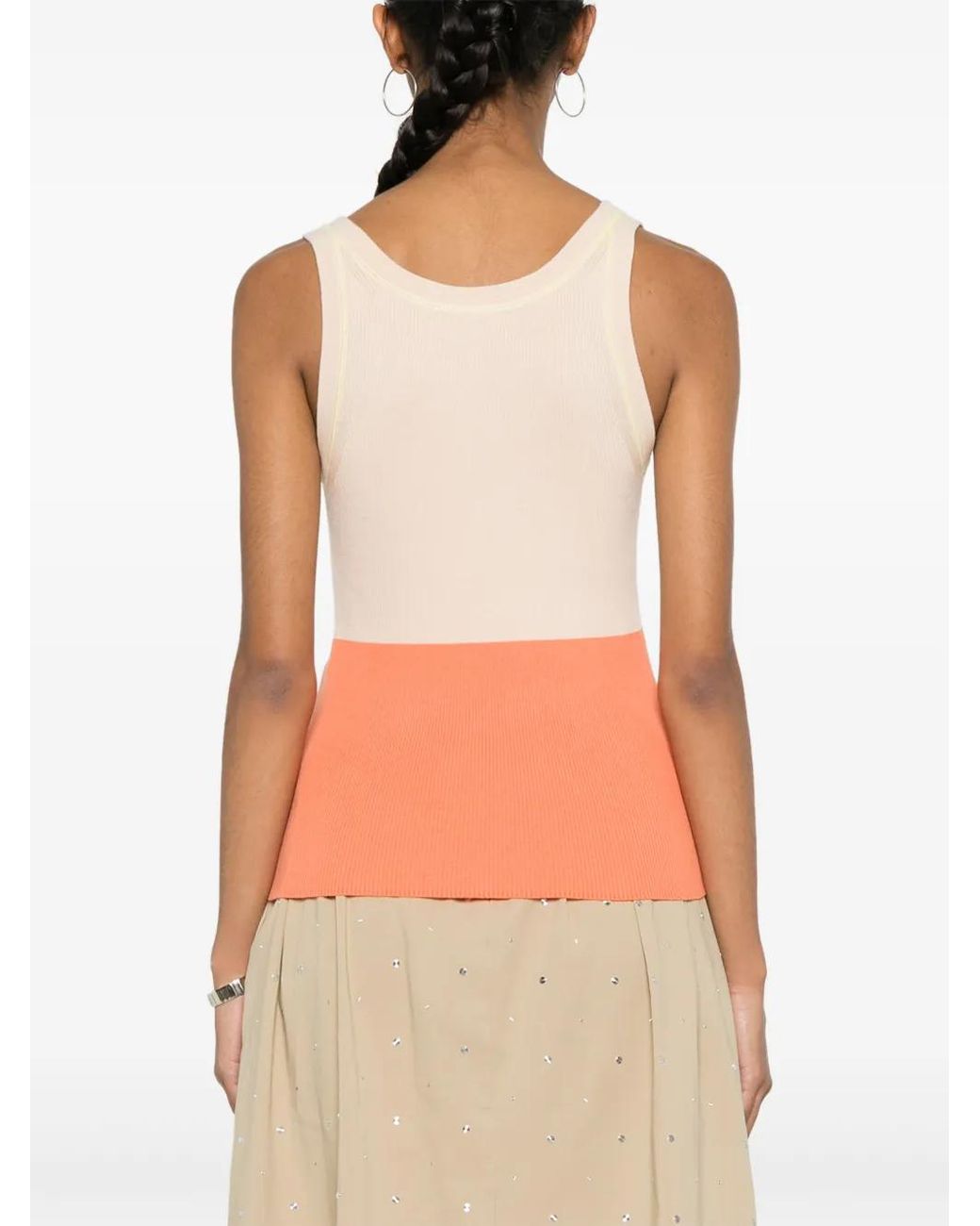 Paul Smith Natural Colourblock Ribbed Tank Top