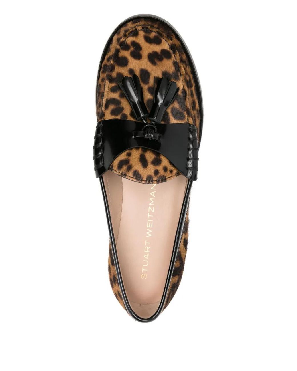Stuart Weitzman Brown Leopard-Print Tassel Loafers