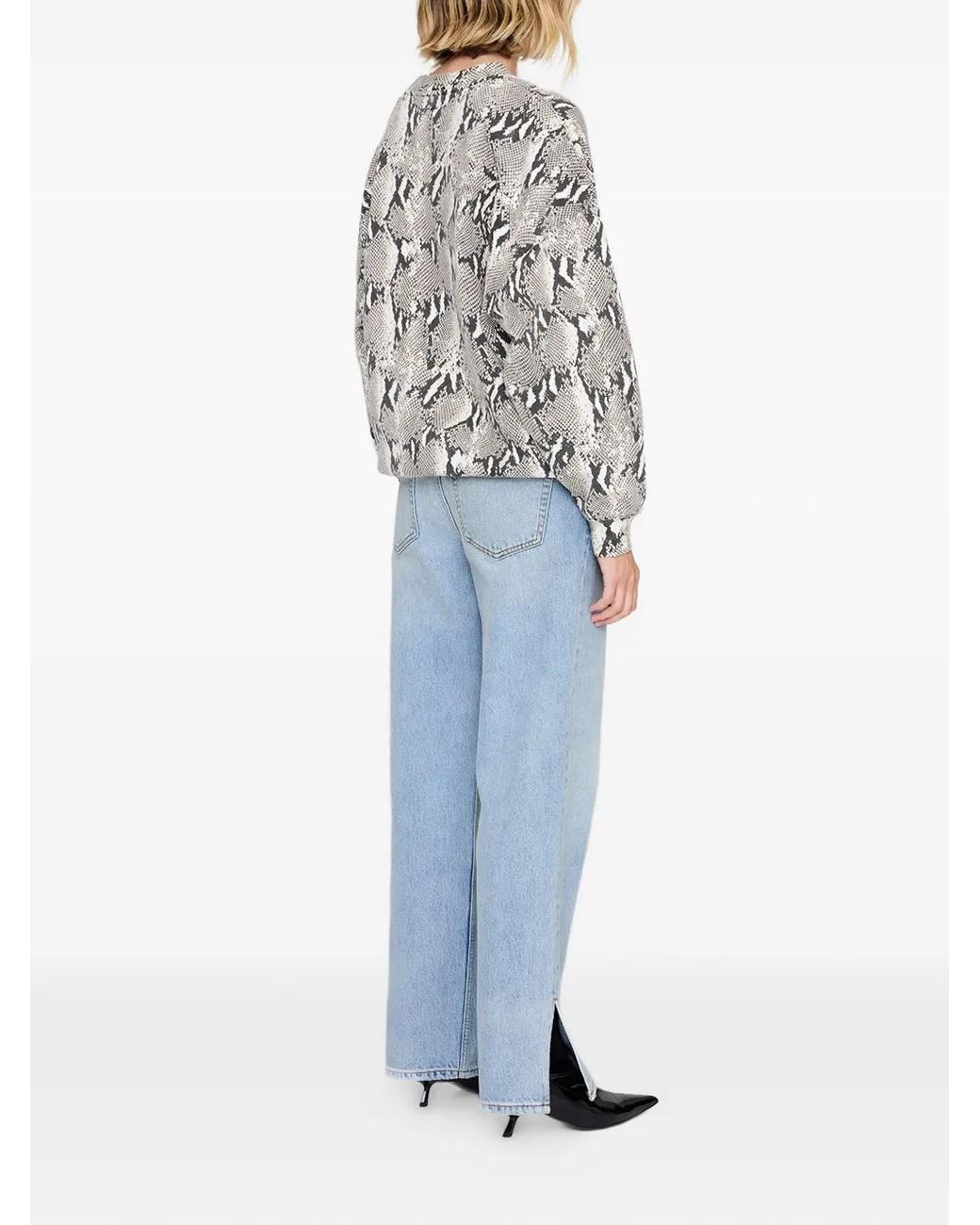 Anine Bing White Python Sweatshirt