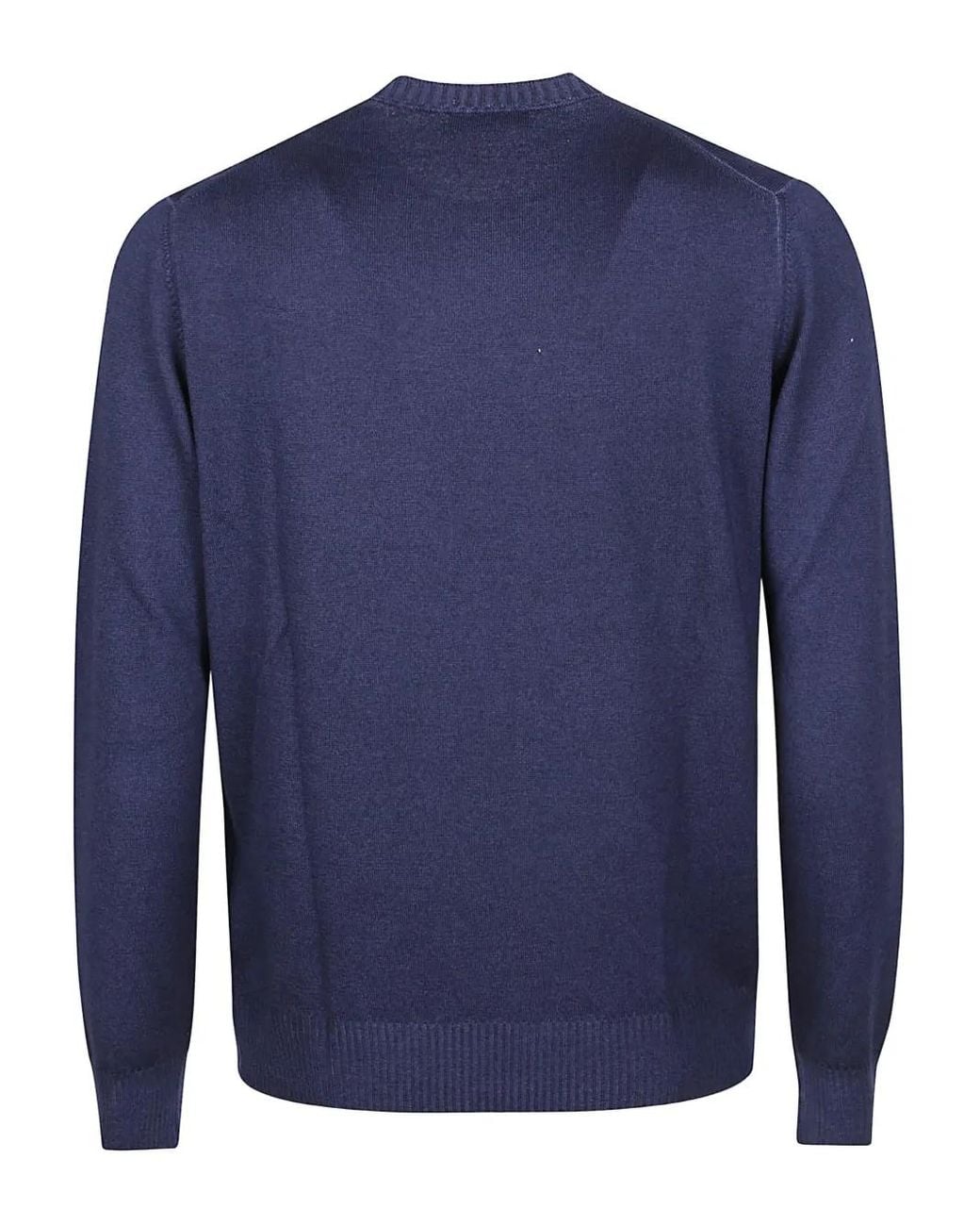 Fay Blue Crew-Neck Wool Sweater for men