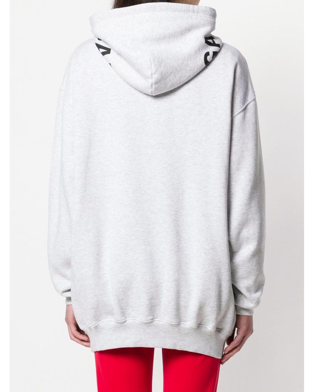 Balenciaga Cotton Logo Hood Hoodie in Grey (Gray) | Lyst
