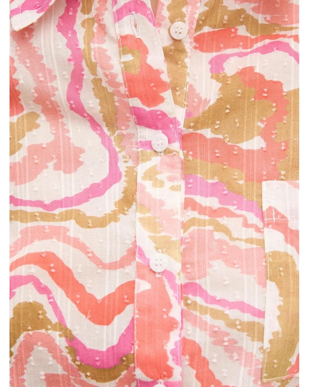 La Petite Francaise Pink Cheyenne Buttoned Patterned Shirt
