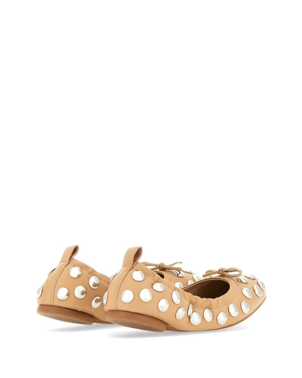 Hogan Natural Stud-Embellished Ballet Flats