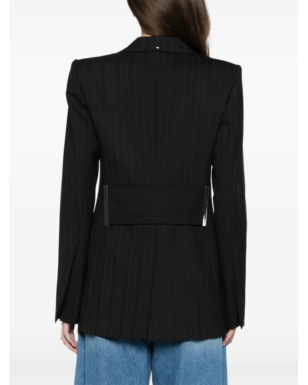 Sportmax Black Stretch Wool-Blend Blazer