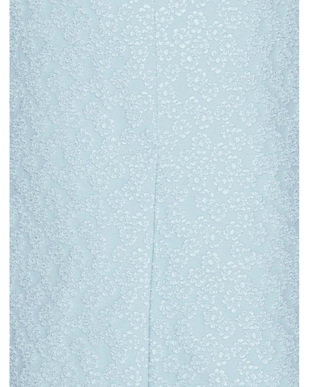 ROTATE BIRGER CHRISTENSEN Blue Chic Jacquard Midi Dress With Puff Sleeves