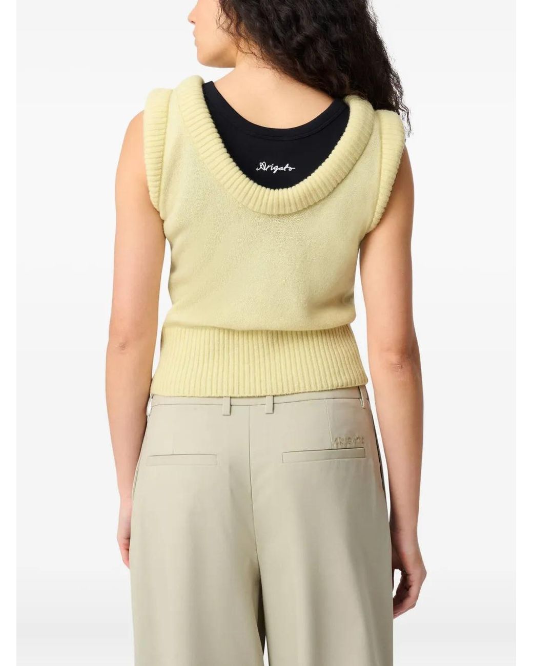 Axel Arigato Yellow Marla Ribbed Sleeveless Vest