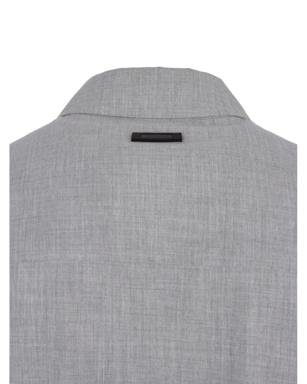 Peserico Gray Slub-Texture Button-Pocket Jacket for men