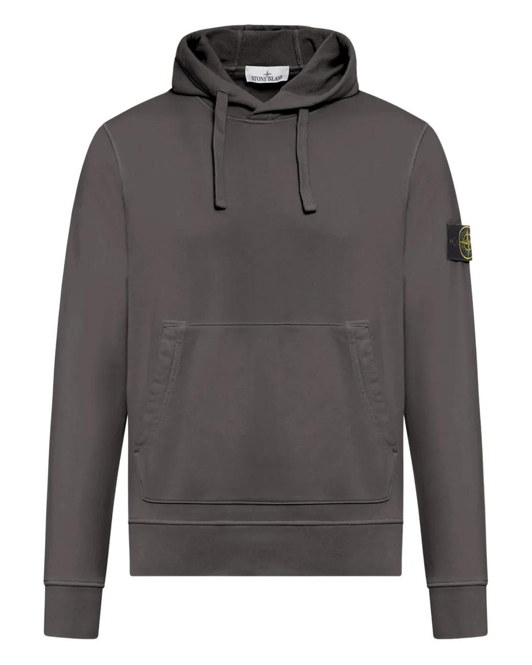Stone Island Gray Drawstring Hood Sweatshirt With Pocket for men