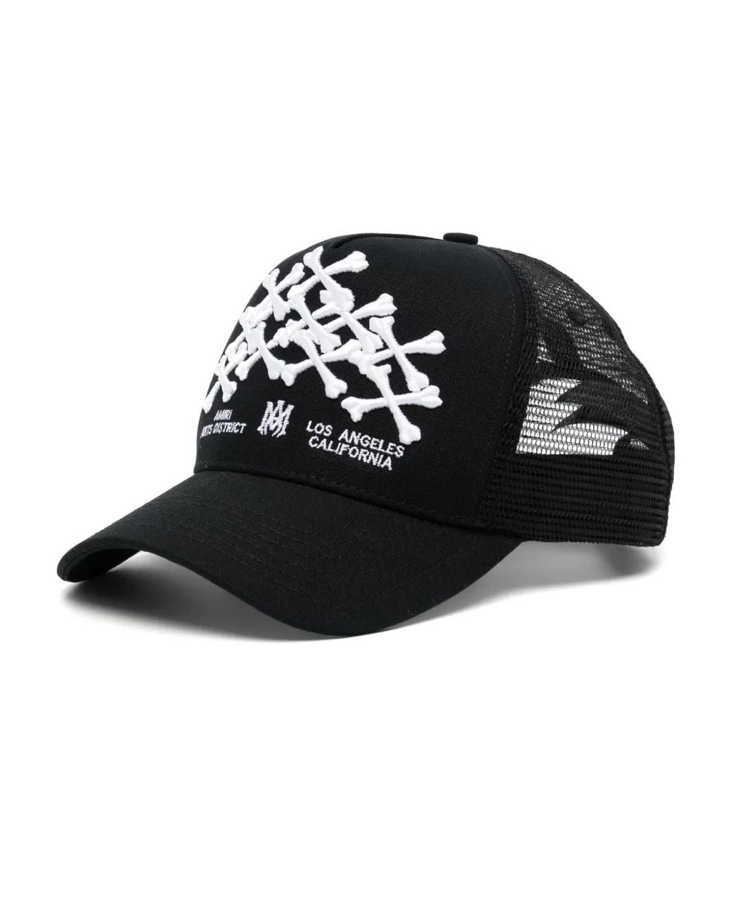 Amiri Black Bones Stacked Trucker Hat for men