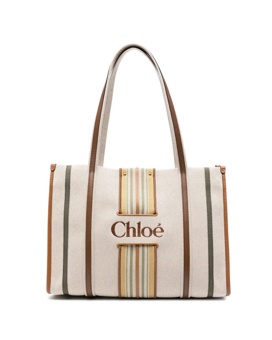 Chloé White Woody Loop Tote Bag