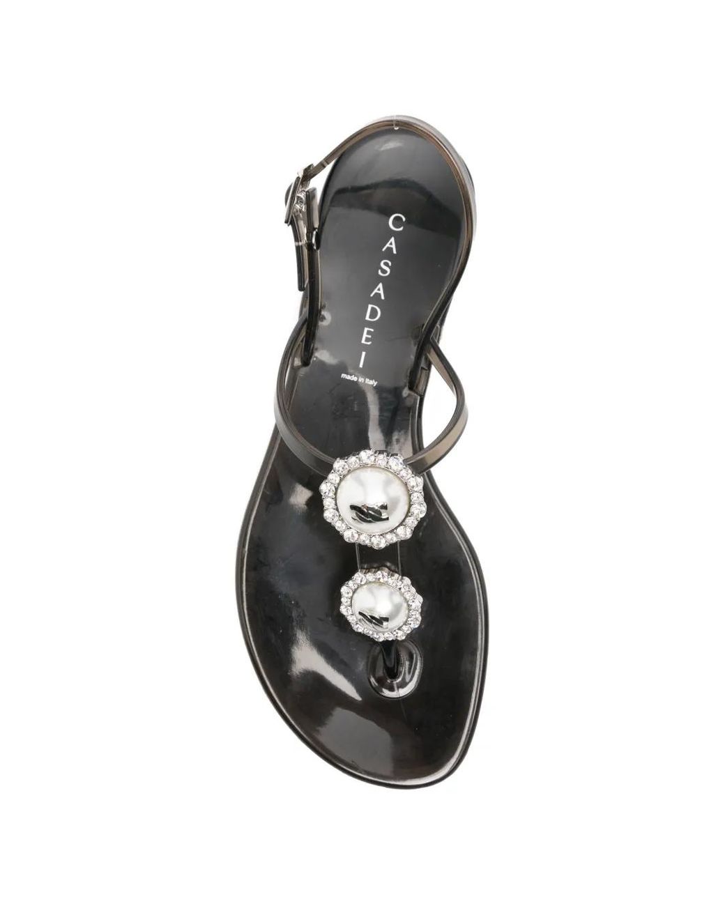 Casadei White Faux-Pearl Embellished Sandals
