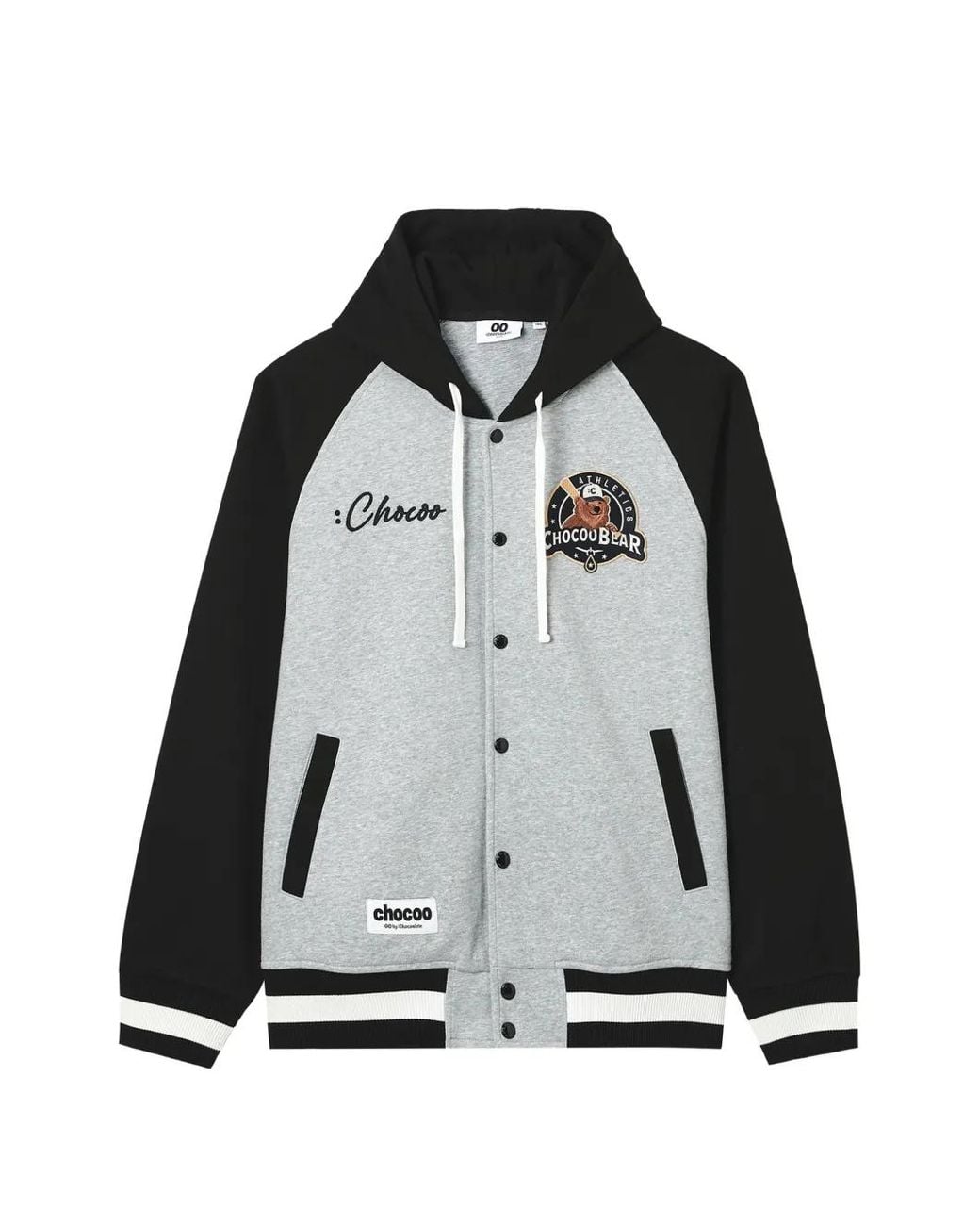 Chocoolate Black Logo-Patch Raglan-Sleeve Hoodie for men