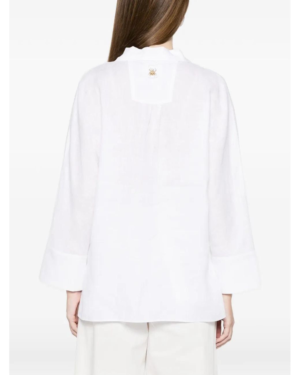Trame Auree White Bluse Mit Blumen-Print