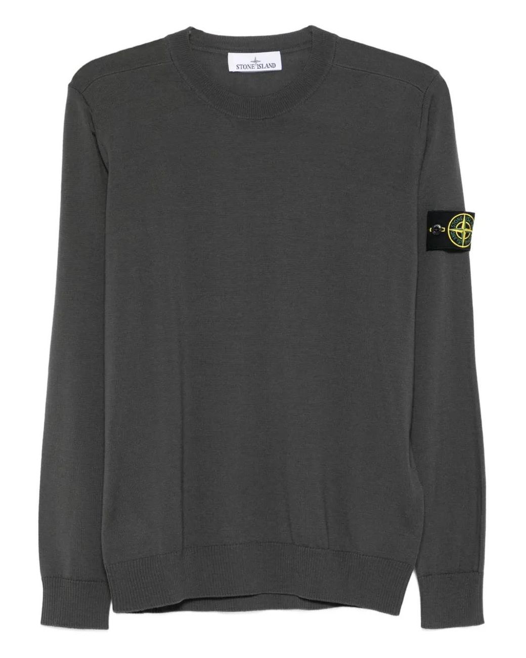 Stone Island Black Compass-Badge Crew-Neck Sweater for men